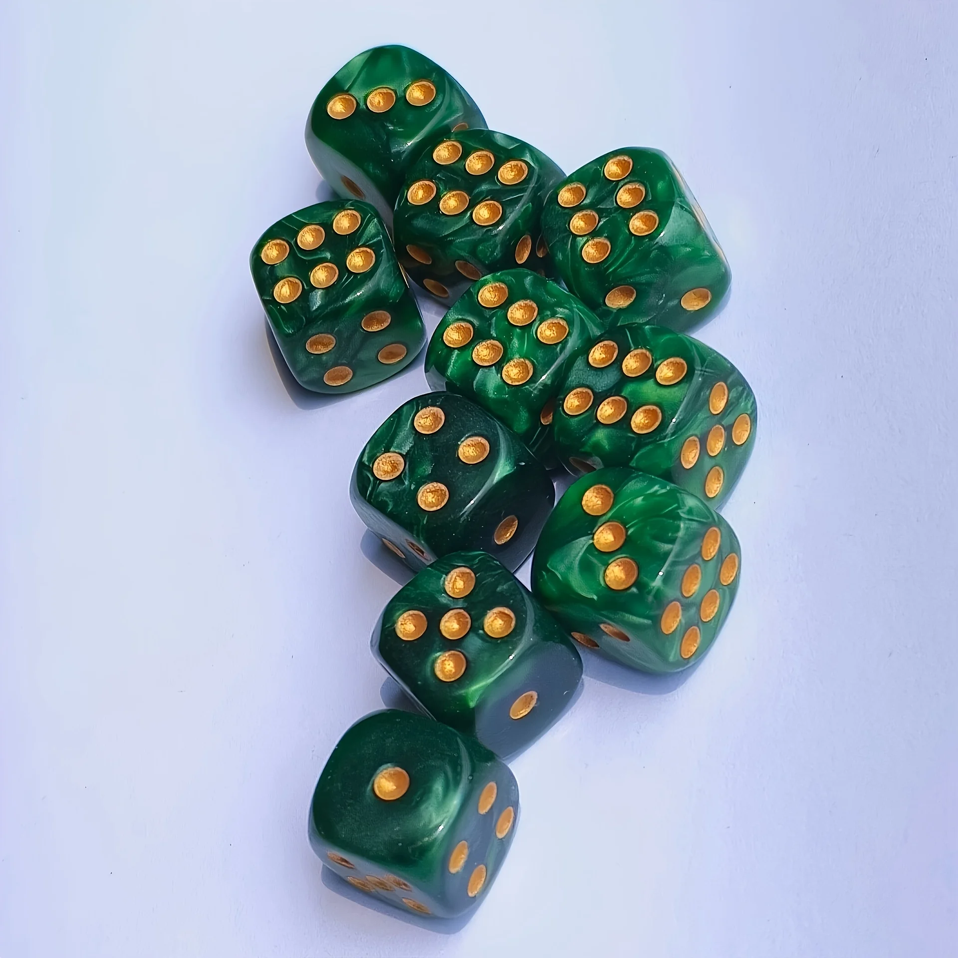 Party Games Console - 10個入り 12mm パールスワール D6 ダイス、角丸6面アクリルスポットダイス、ボードゲーム、パーティーテーブルトップゲームアクセサリー用