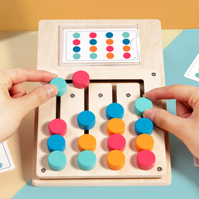 Party Games Kids Indoor - 子供向けモンテッソーリ色形マッチング認知学習ボード 論理的思考トレーニング 手と目の協調 幼児向けおもちゃ ギフト