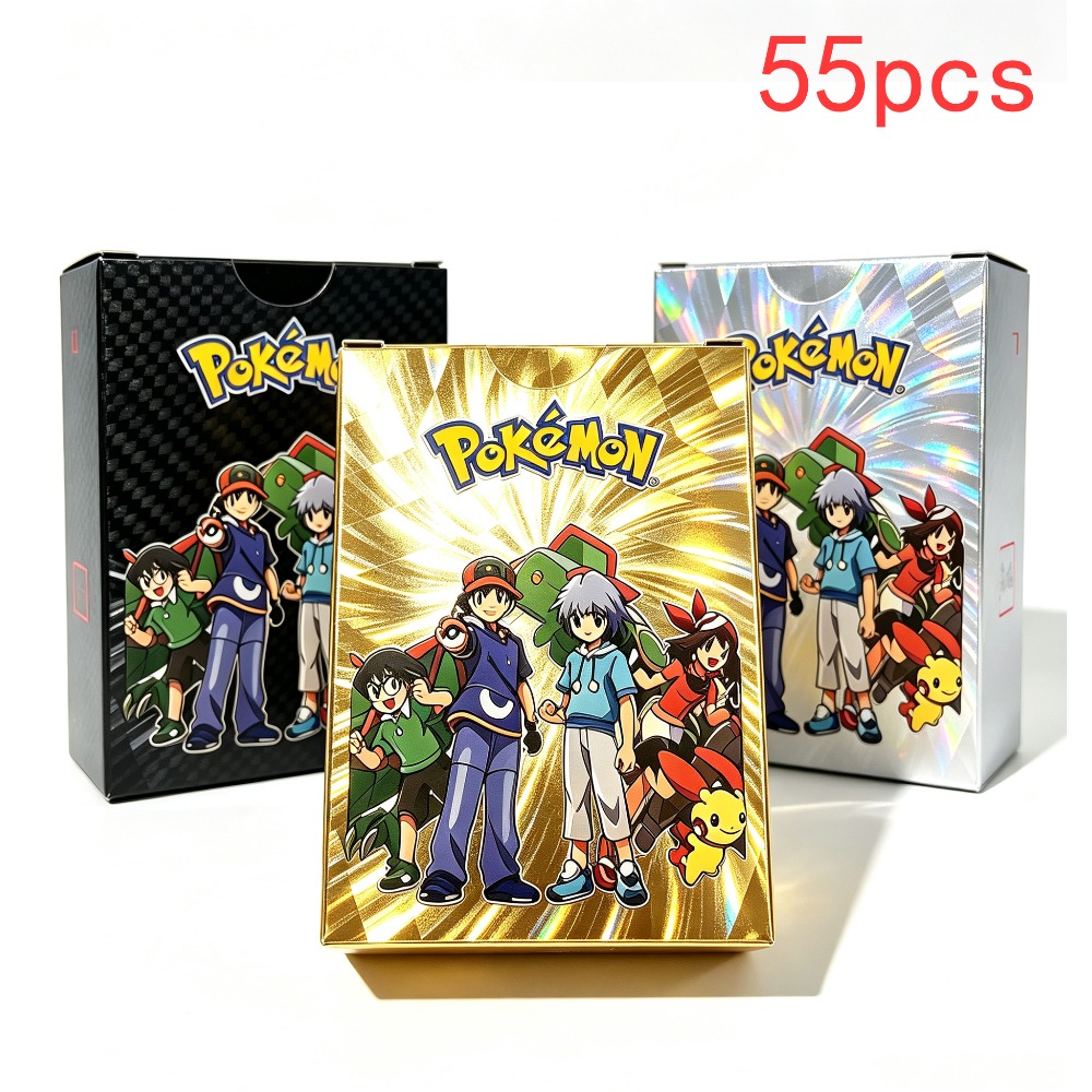 55枚入りポケモン金箔カード 金色の文字 英語・スペイン語  - Party Games In Spanish のレビューと価格