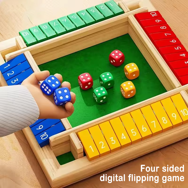 ボックスゲーム 木製サイコロ 四面フリップカード 2～4人用 - Party Games For 7 People のレビューと価格