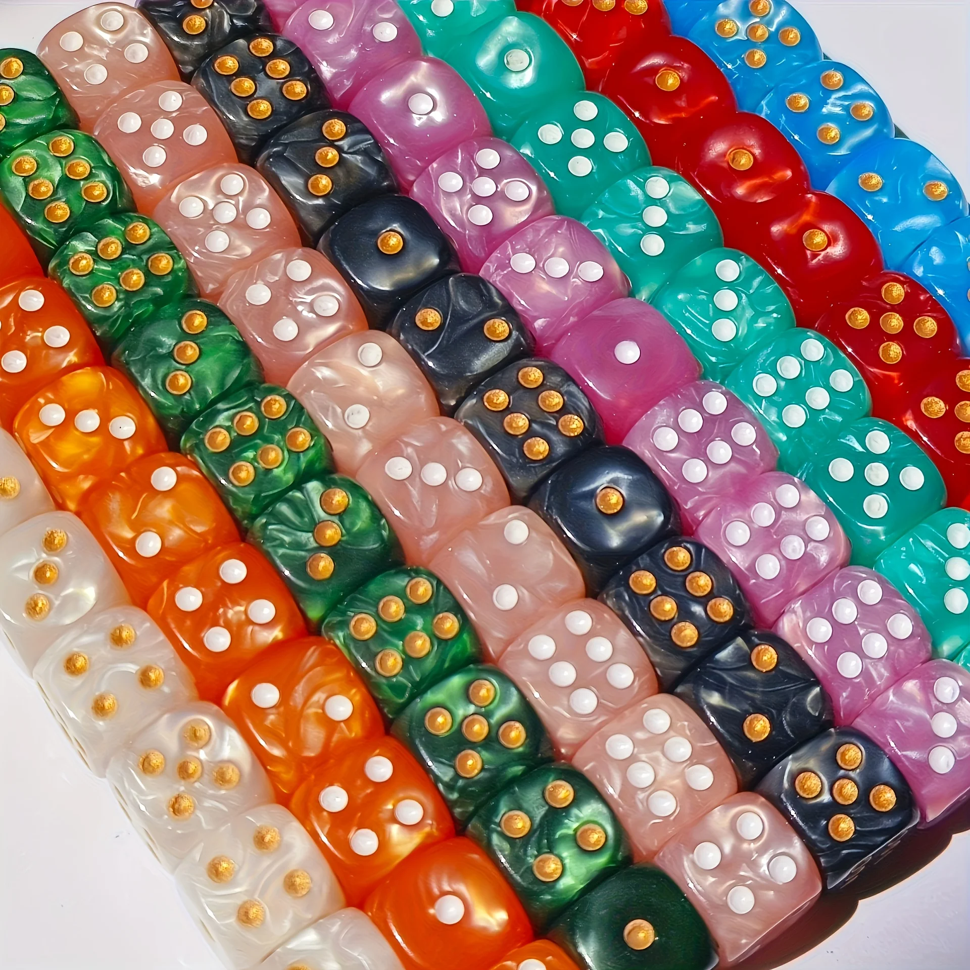 10個入り 12mm パールスワール D6 ダイス、角丸6面 - Party Games Console のレビューと価格