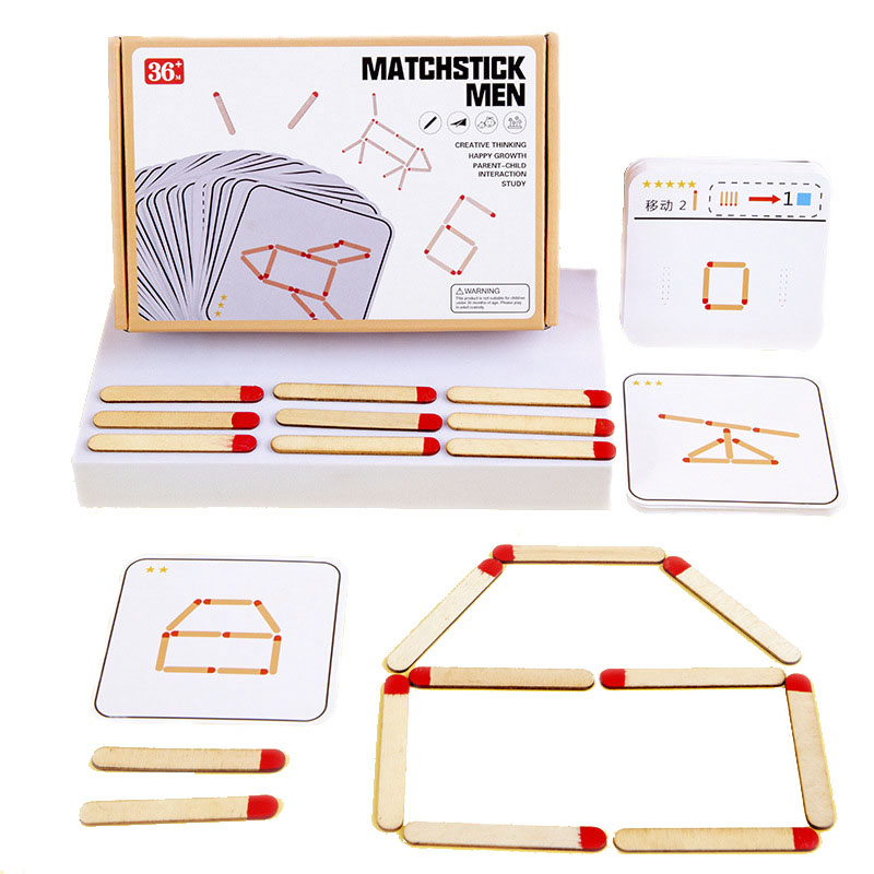 モンテッソーリマッチパズルゲーム木のおもちゃ DIY 数学幾 - Party Games Kids Indoor のレビューと価格