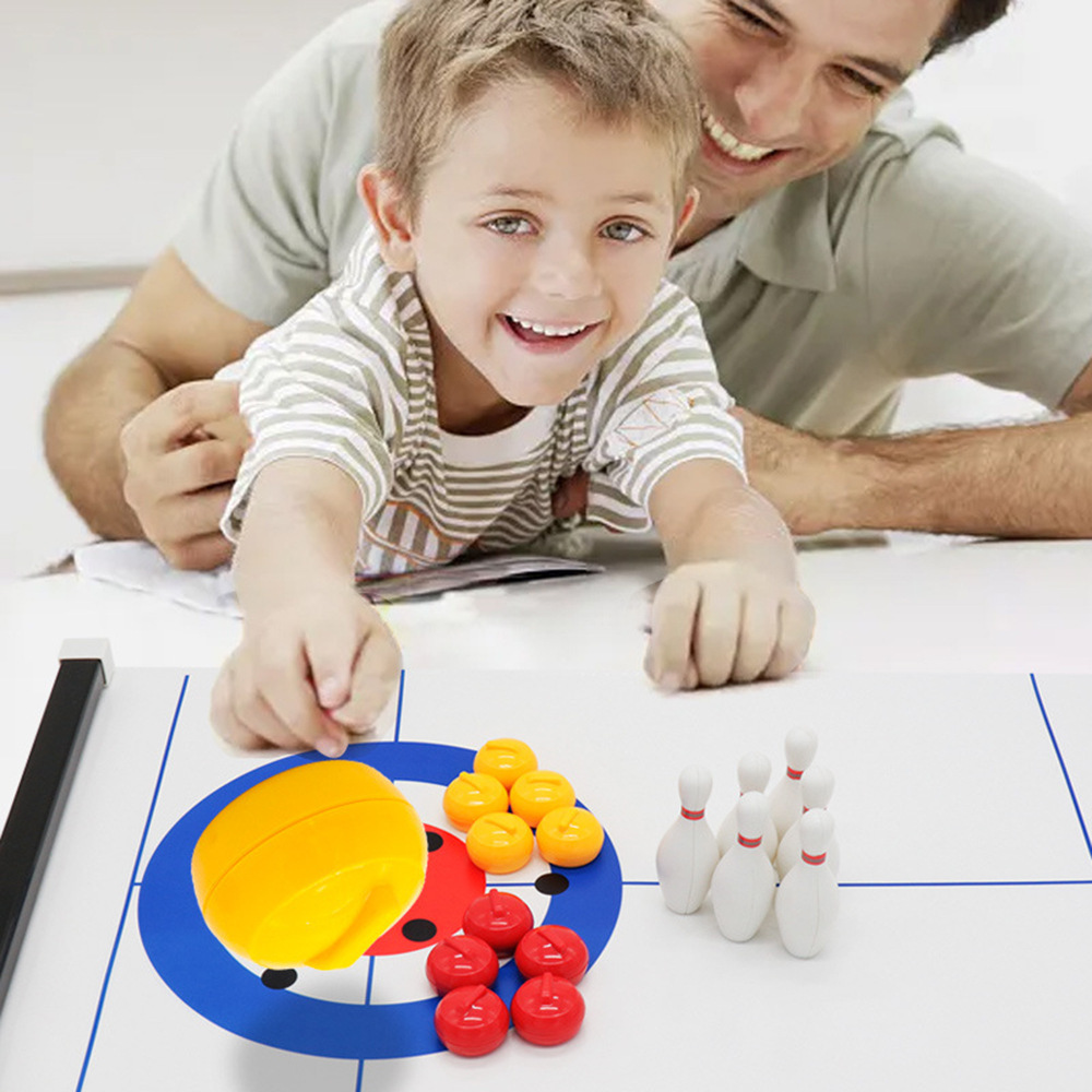 新しいミニカーリング＆ボウリング卓上ゲーム、子供向け室内イン - Party Games Indoor のレビューと価格