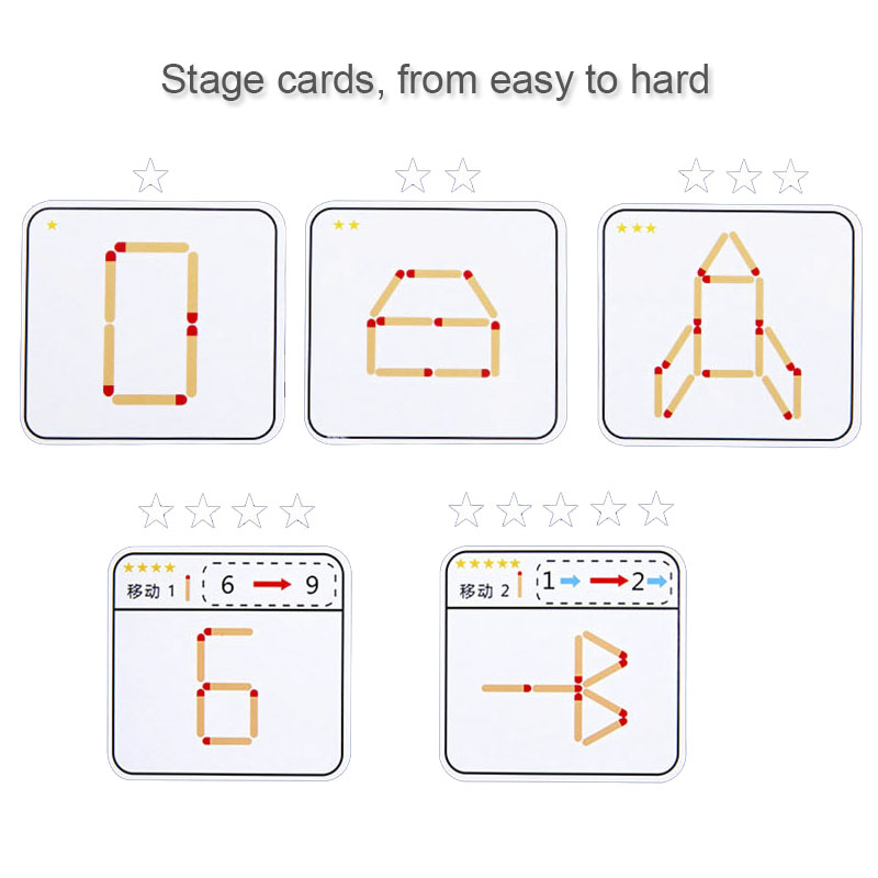 モンテッソーリマッチパズルゲーム木のおもちゃ DIY 数学幾 - Party Games Kids Indoor のレビューと価格